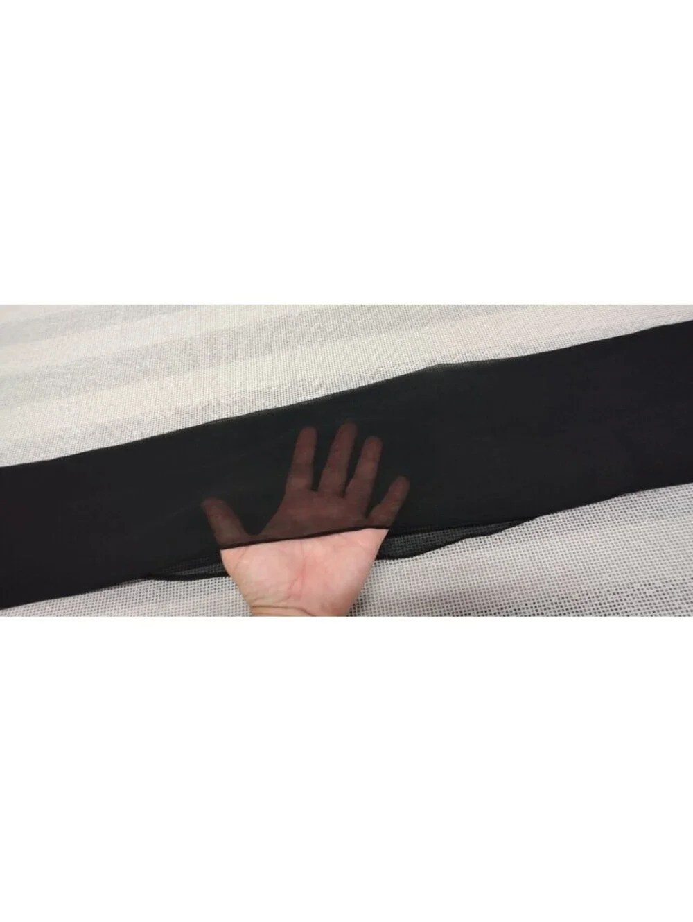 Vintage 1950s 100% Black Sheer Rayon Skinny Long Scarf for Headpiece or Pussybow